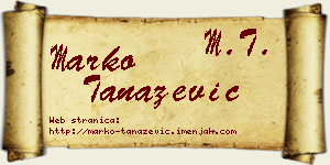 Marko Tanazević vizit kartica